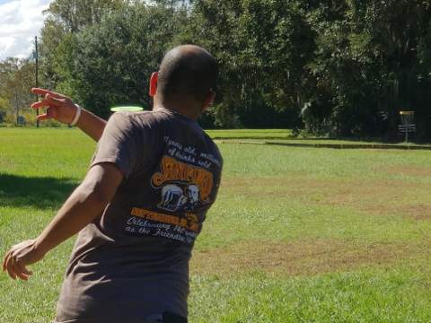 Player throwing a disc